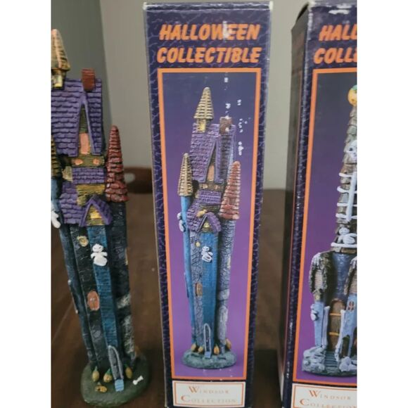 Windsor Collection Set of 2 Halloween Haunted House Tall 12"Collectibles w/Boxes - Picture 2 of 16